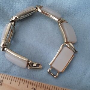 Gold-Tone Pink Ceramic Link Bracelet PLEASE READ.
